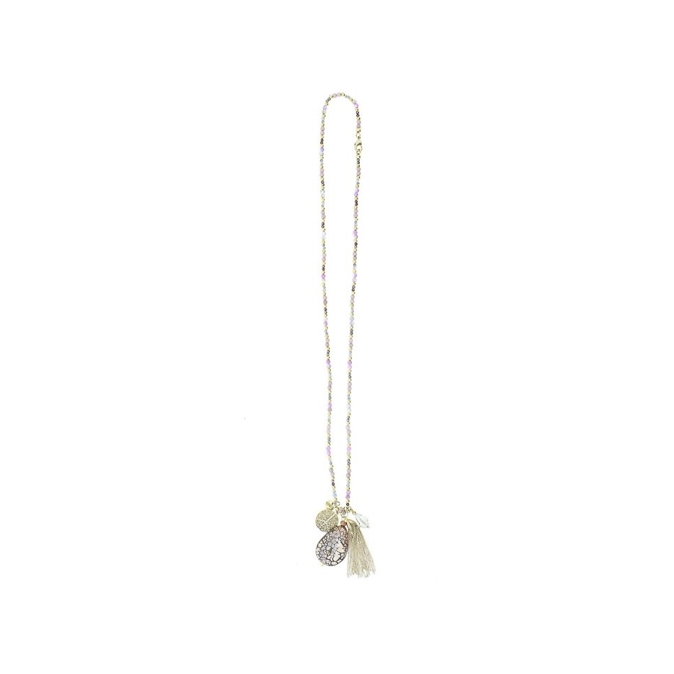 COLLAR LARGO PIEDRAS COLGANTE
