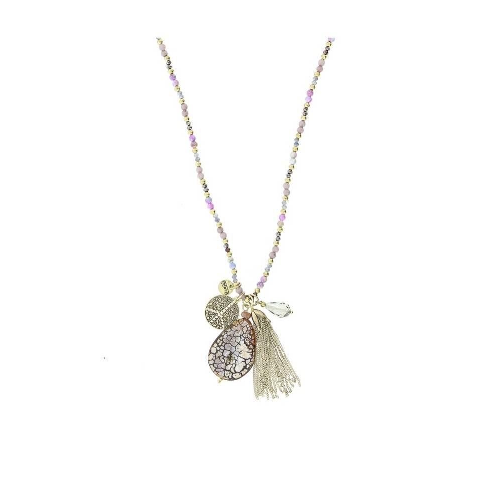 COLLAR LARGO PIEDRAS COLGANTE