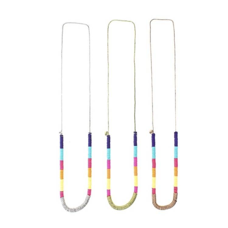 COLLAR LARGO CUENTAS METAL FIMO 2