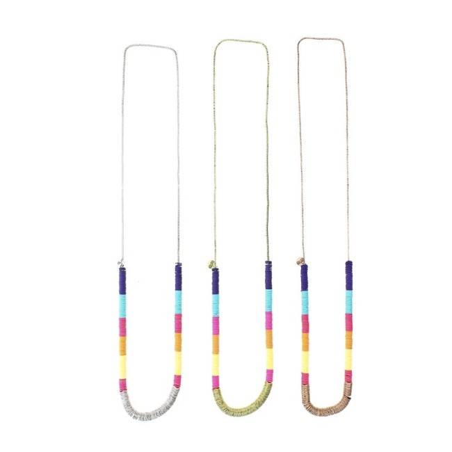 FIMO METAL BEADS LONG NECKLACE