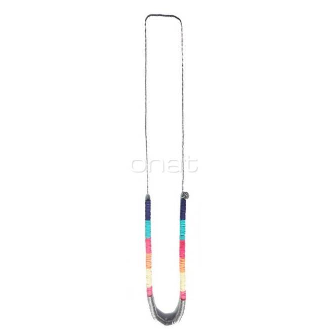 FIMO METAL BEADS LONG NECKLACE