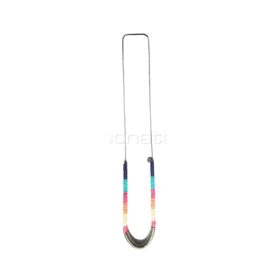 FIMO METAL BEADS LONG NECKLACE