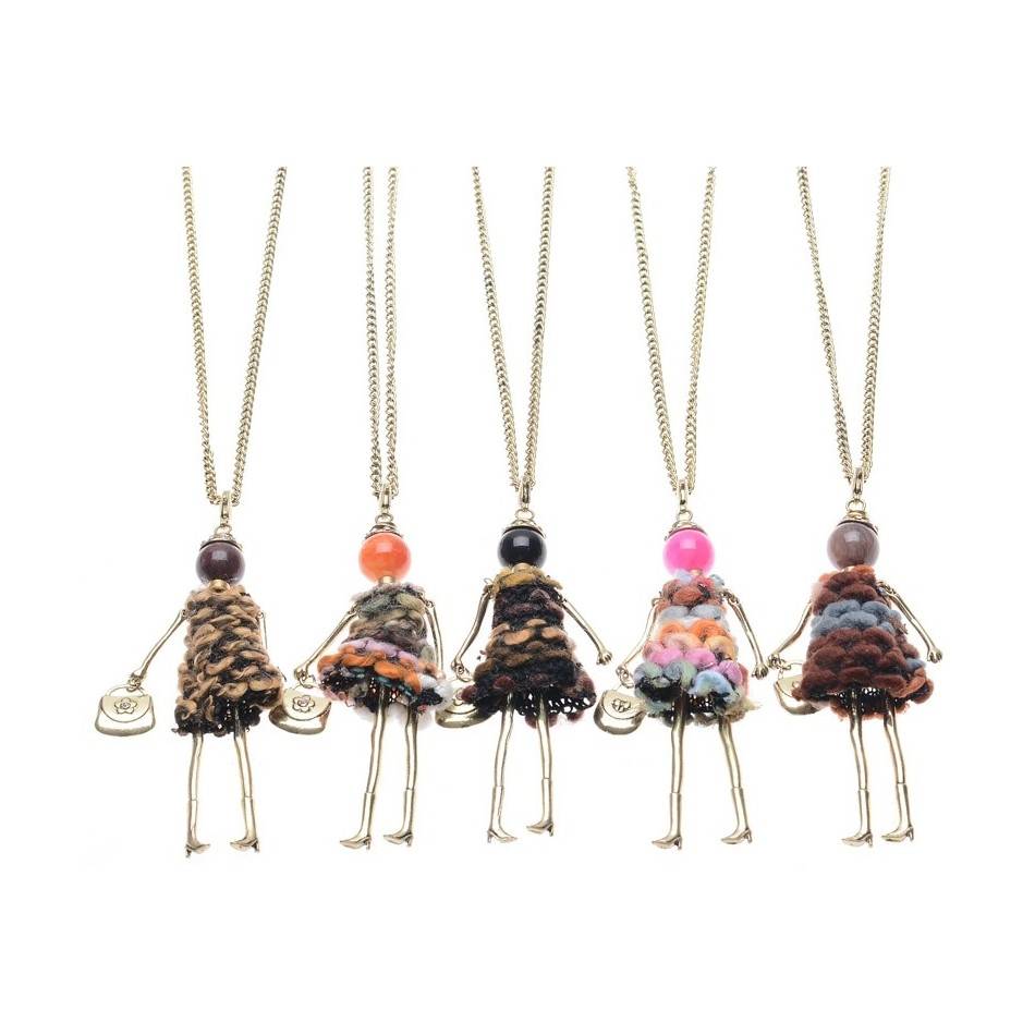 DOLL PENDANT LONG NECKLACE