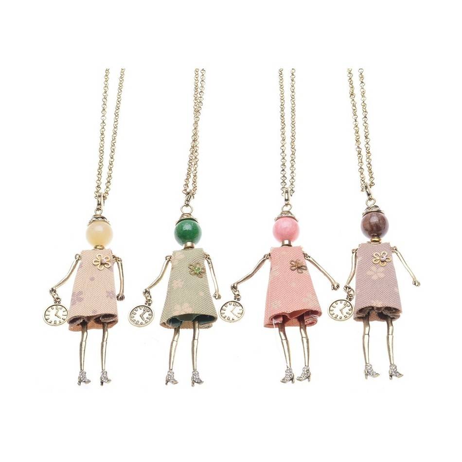 DOLL PENDANT LONG NECKLACE