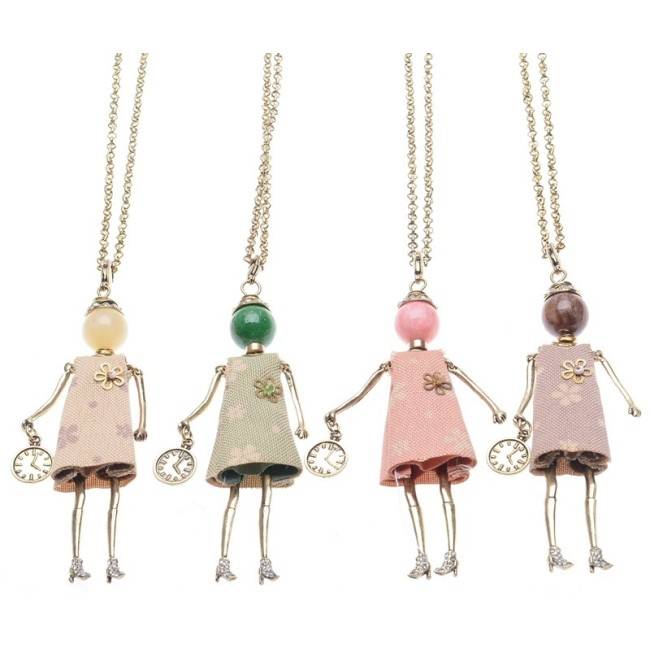 DOLL PENDANT LONG NECKLACE