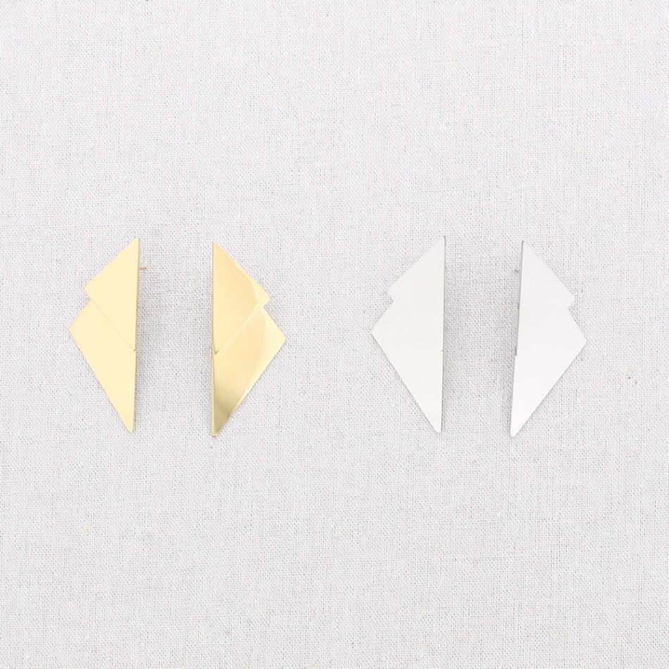 PENDIENTES ACERO PRESIÓN DOBLE TRIANGULO