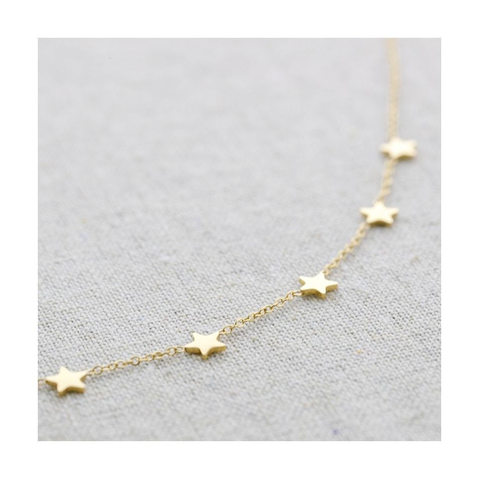 NINE LITTLE STARS STEEL SHORT NECKLACE