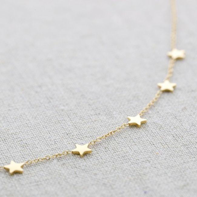 NINE LITTLE STARS STEEL SHORT NECKLACE