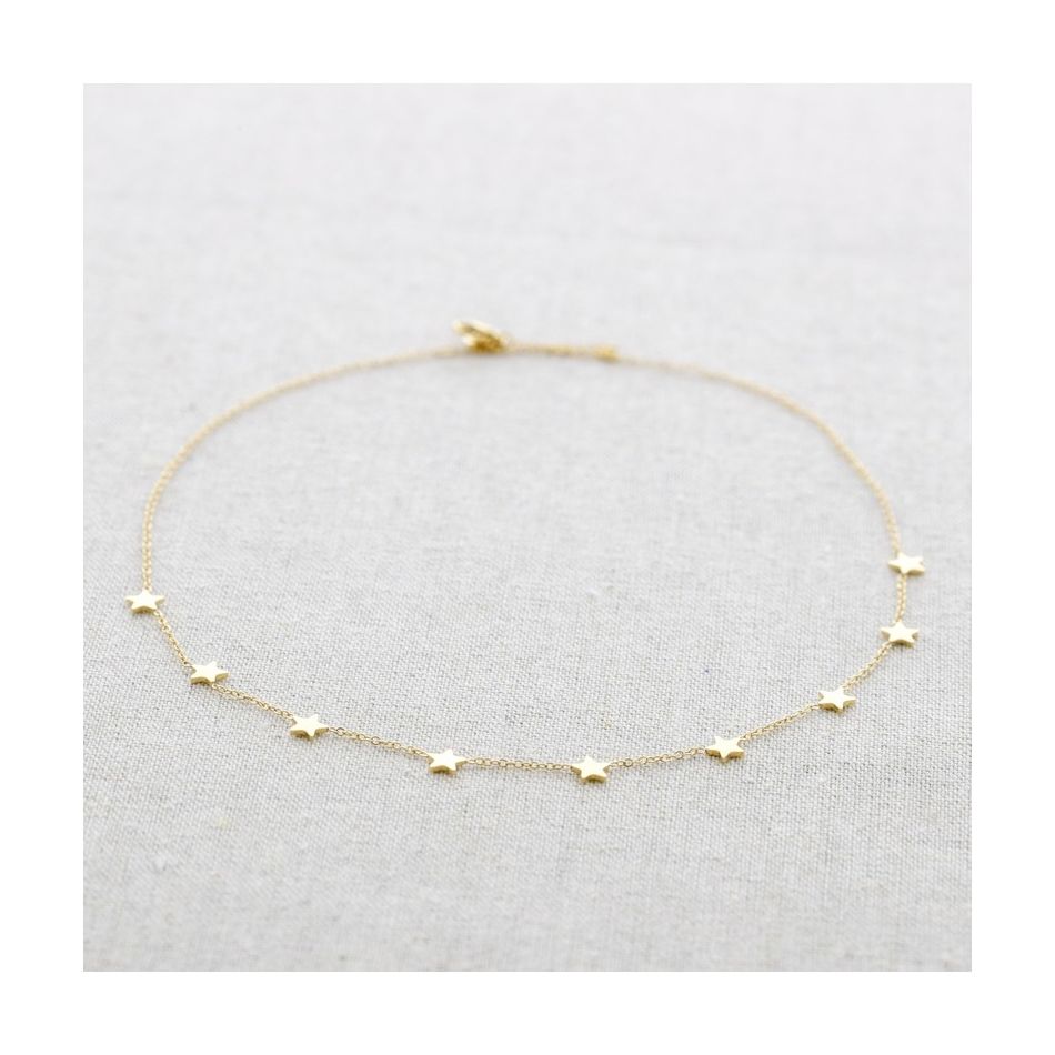 NINE LITTLE STARS STEEL SHORT NECKLACE