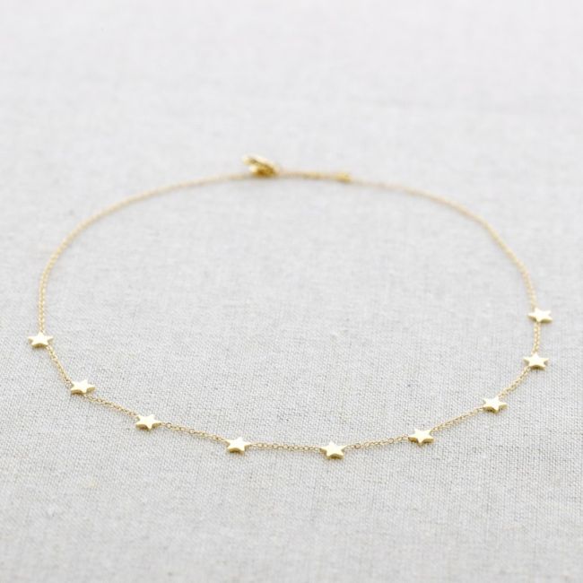 NINE LITTLE STARS STEEL SHORT NECKLACE