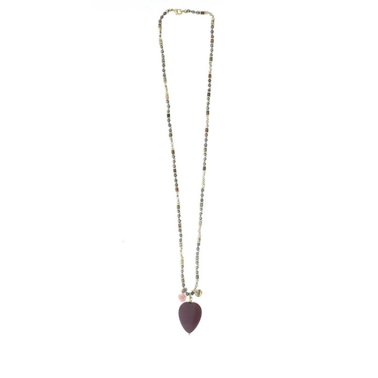 COLLAR LARGO PIEDRAS COLGANTE