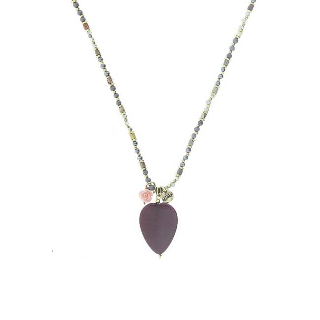 COLLAR LARGO PIEDRAS COLGANTE
