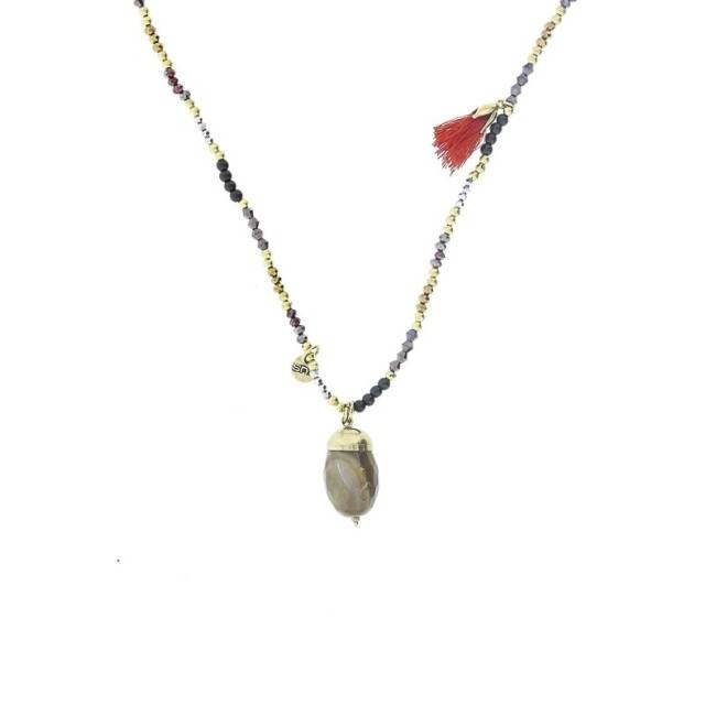 LONG STONE PENDANT NECKLACE
