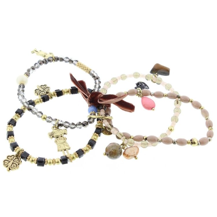 4 STRAPS CRYSTAL STONE BRACELET