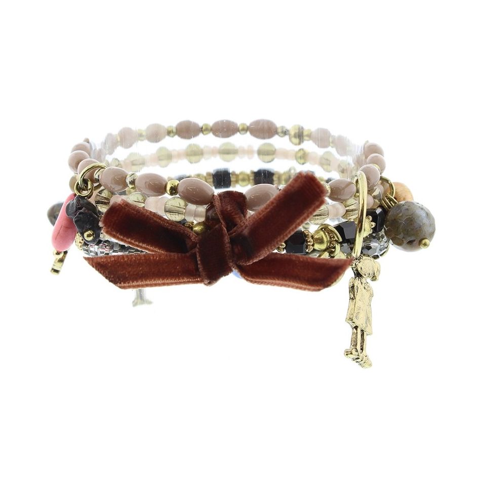 4 STRAPS CRYSTAL STONE BRACELET