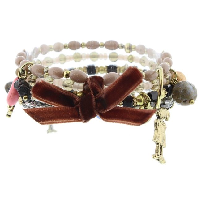 4 STRAPS CRYSTAL STONE BRACELET