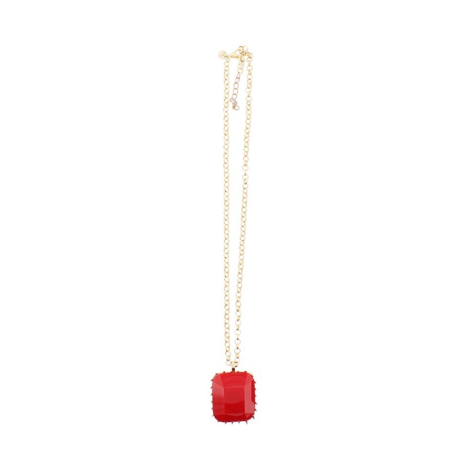 LONG PENDANT NECKLACE METAL RESIN