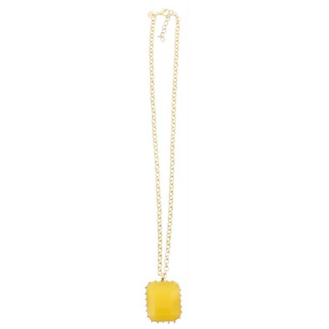 LONG PENDANT NECKLACE METAL RESIN