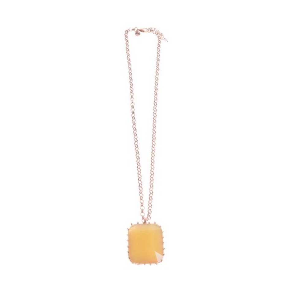 LONG PENDANT NECKLACE METAL RESIN