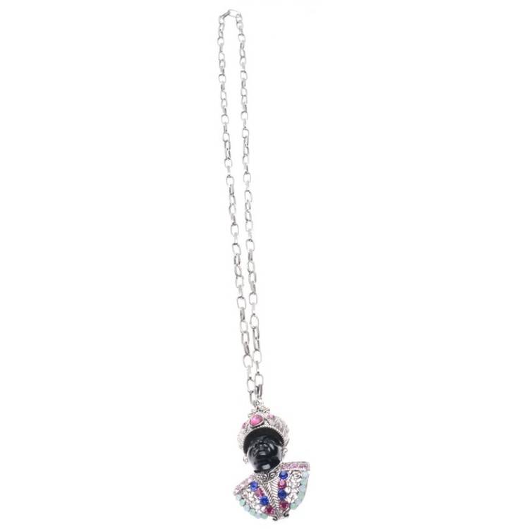 LONG PENDANT NECKLACE CRYSTAL HEAD 2