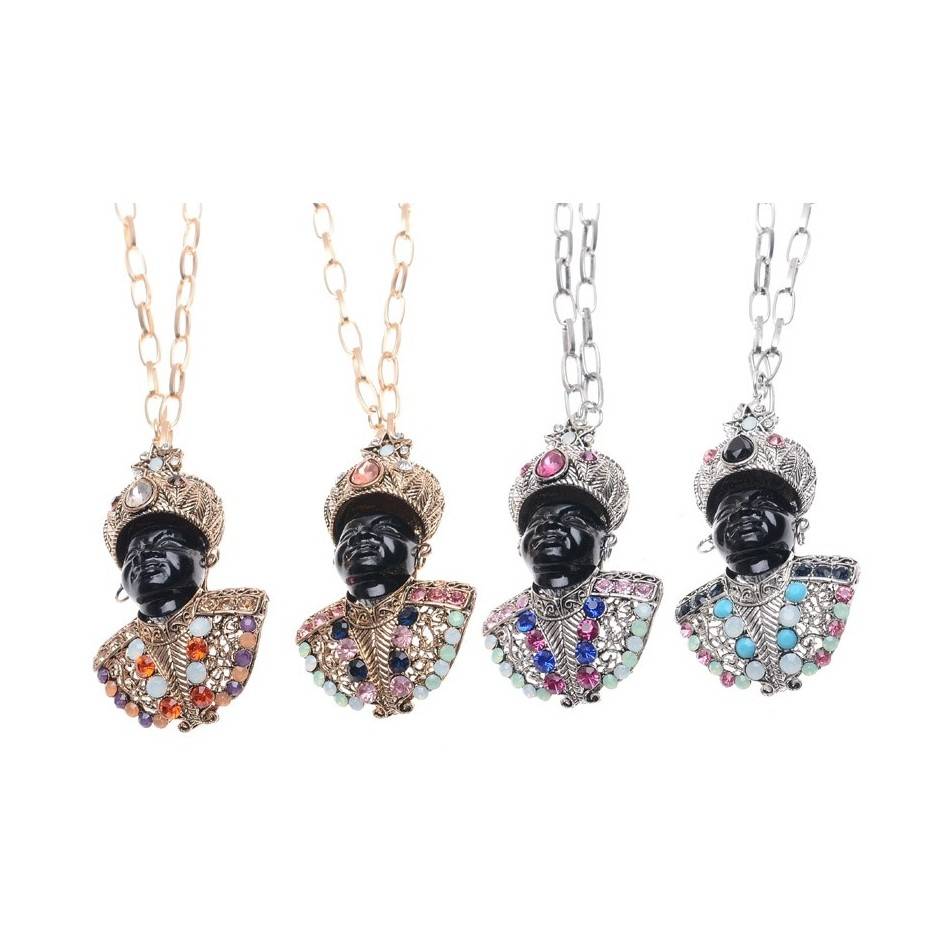 LONG PENDANT NECKLACE CRYSTAL HEAD