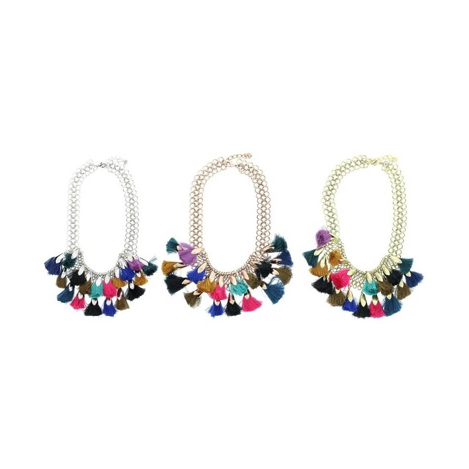 FRINGED CHAIN SHORT NECKLACE