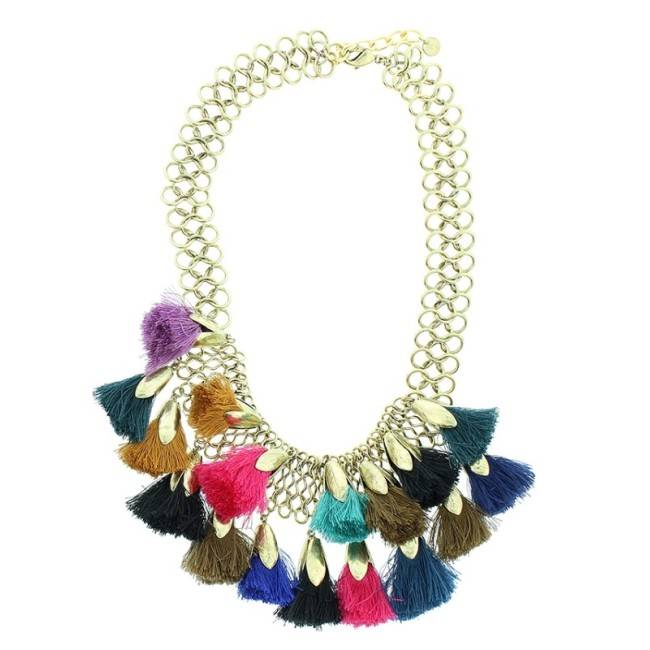 FRINGED CHAIN SHORT NECKLACE