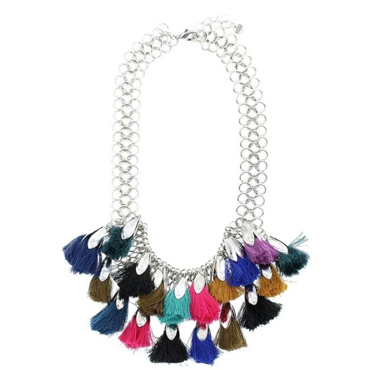FRINGED CHAIN SHORT NECKLACE
