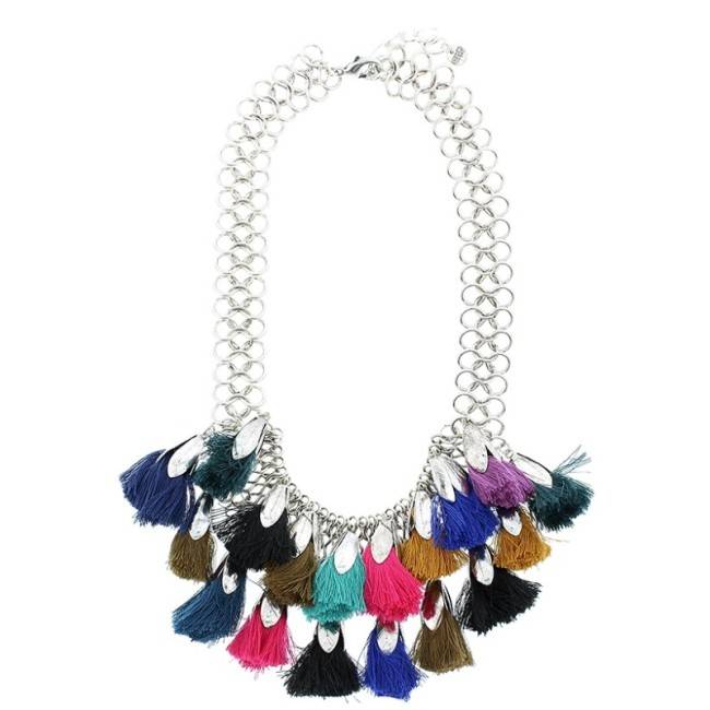 FRINGED CHAIN SHORT NECKLACE