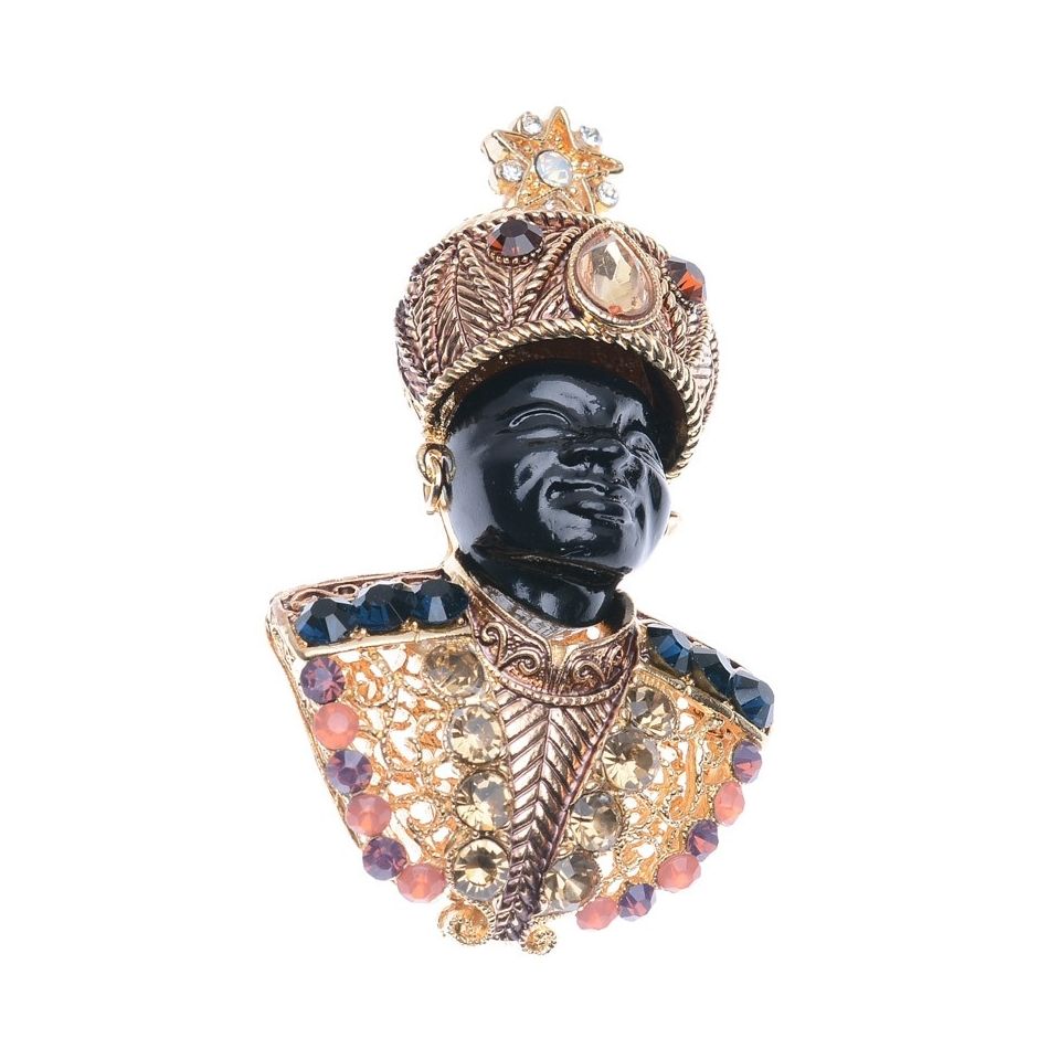 CRYSTAL HEAD BROOCH
