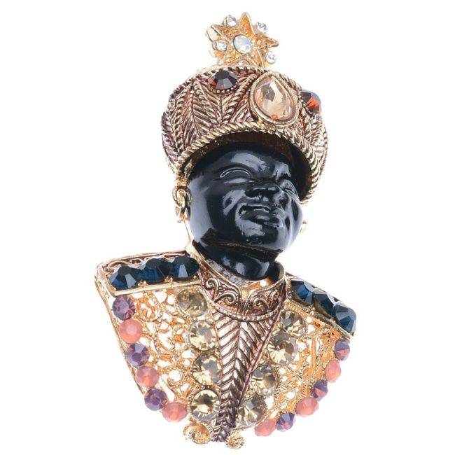 CRYSTAL HEAD BROOCH