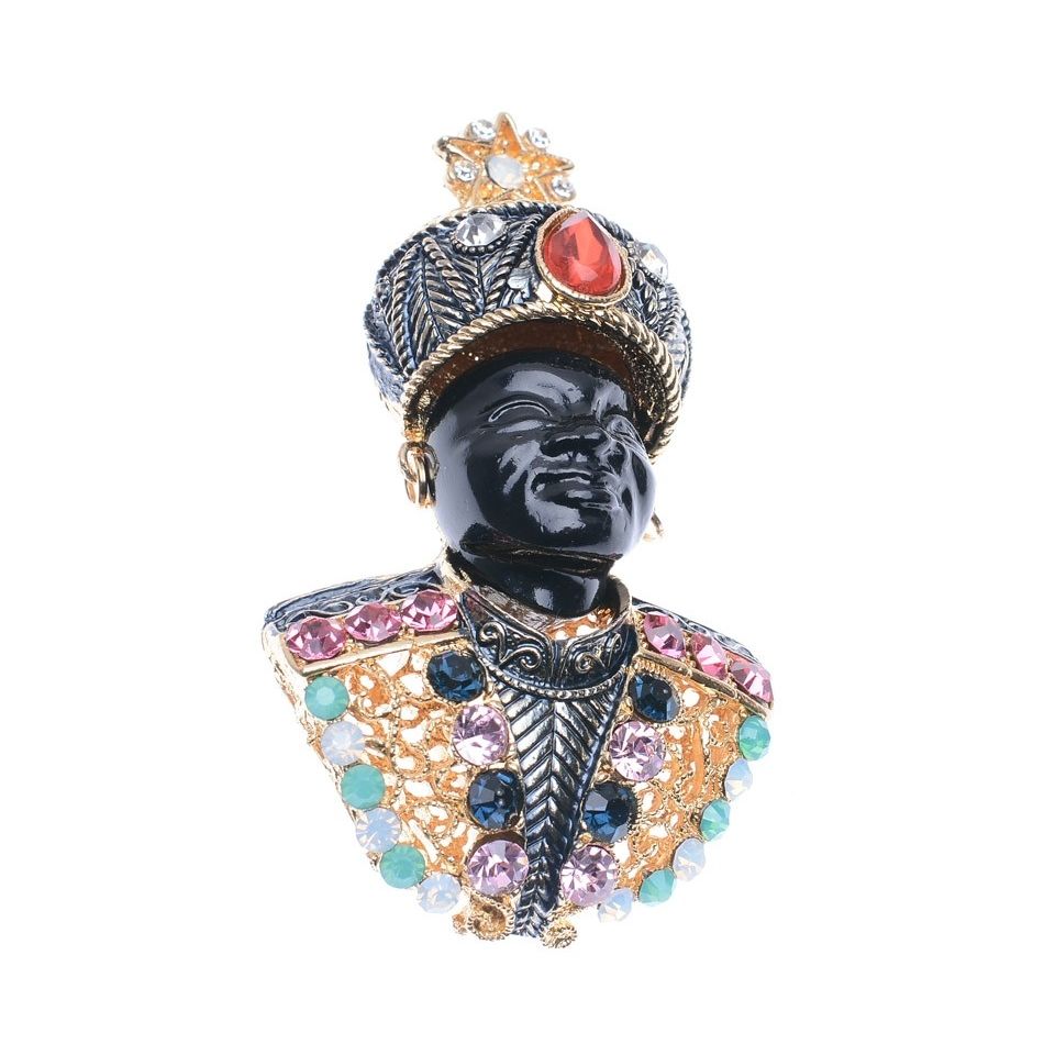 CRYSTAL HEAD BROOCH