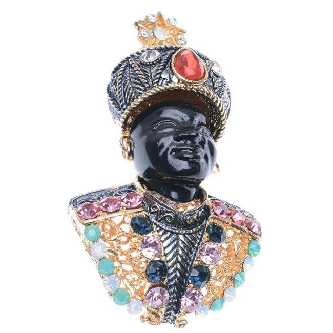 CRYSTAL HEAD BROOCH
