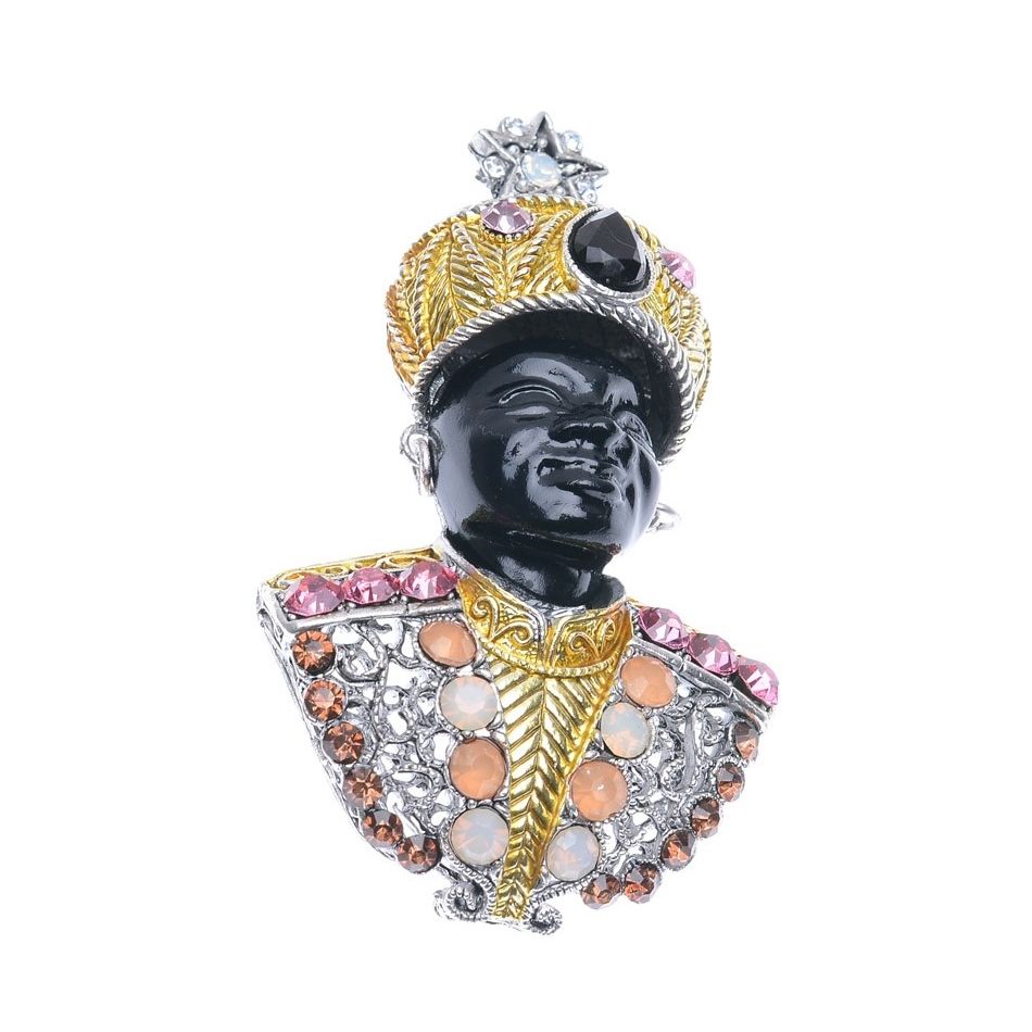 CRYSTAL HEAD BROOCH