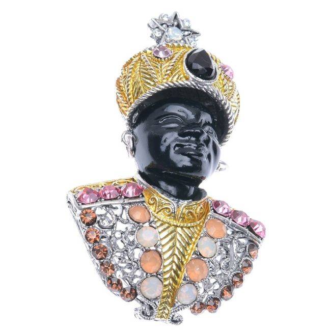 CRYSTAL HEAD BROOCH