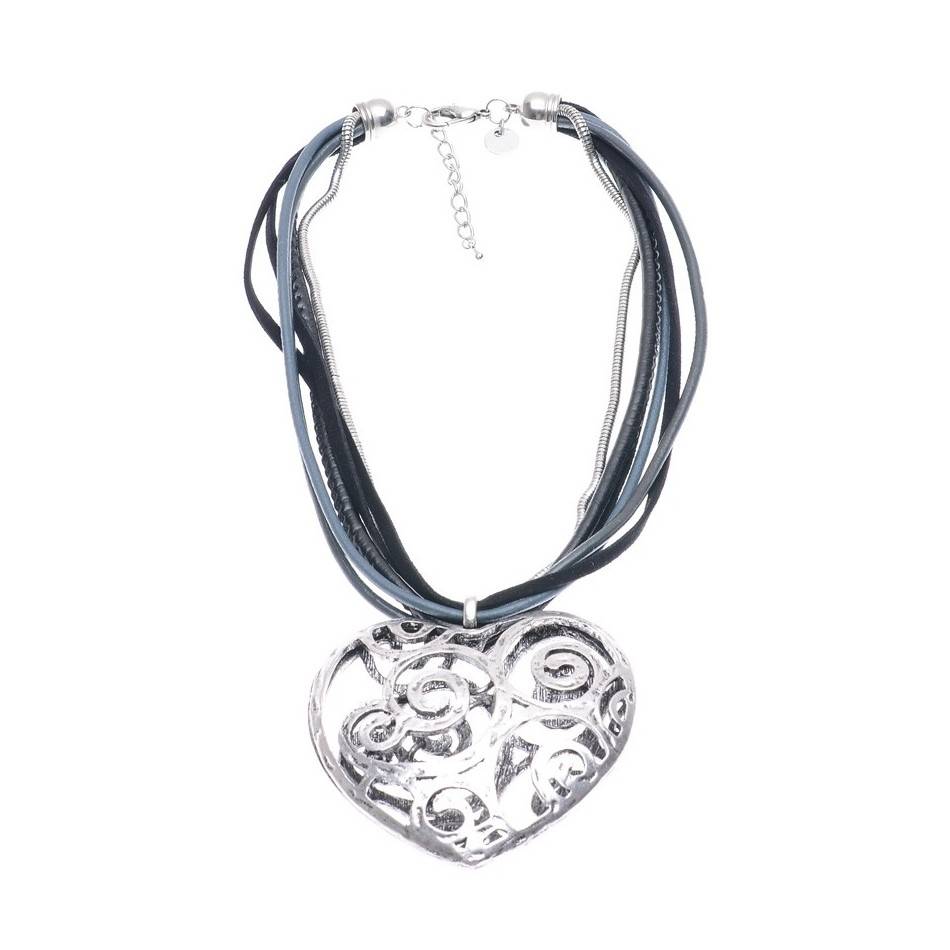PENDANT SHORT NECKLACE METAL HEART