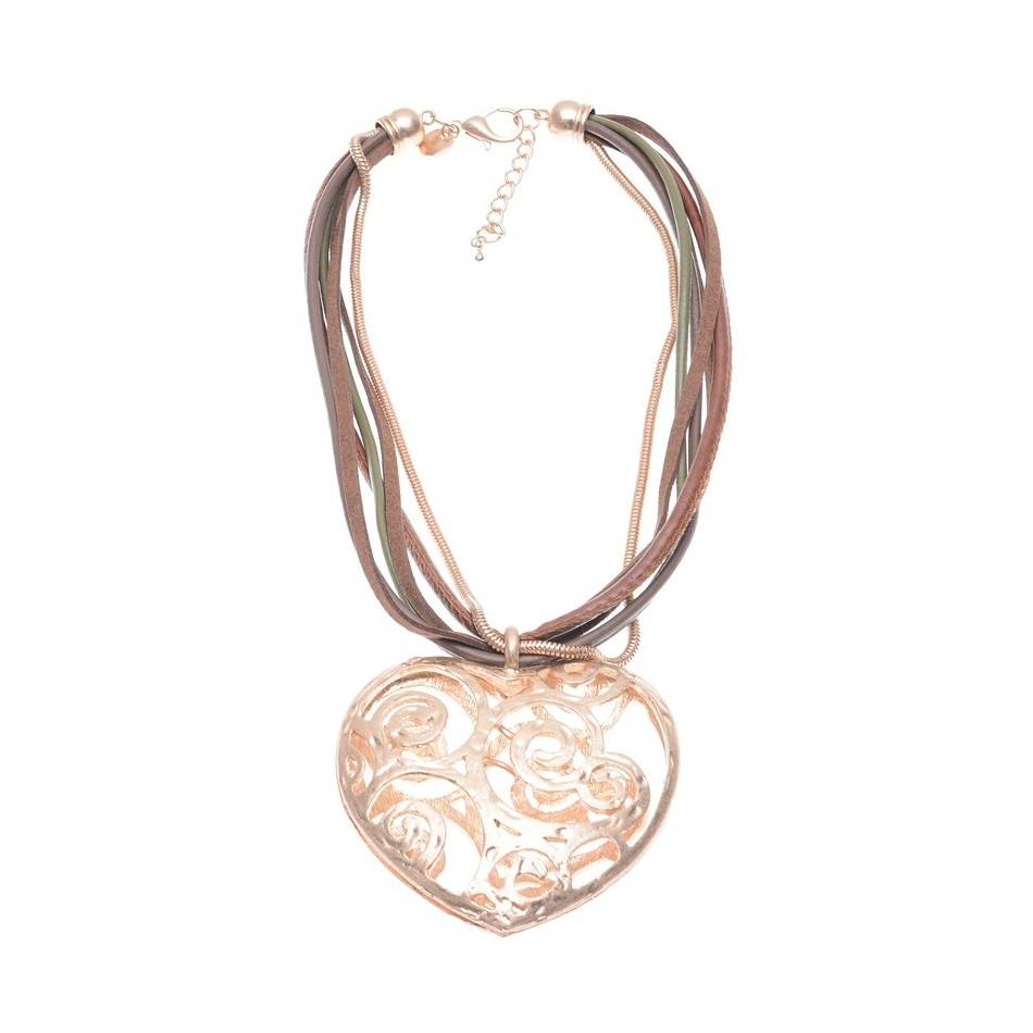 PENDANT SHORT NECKLACE METAL HEART