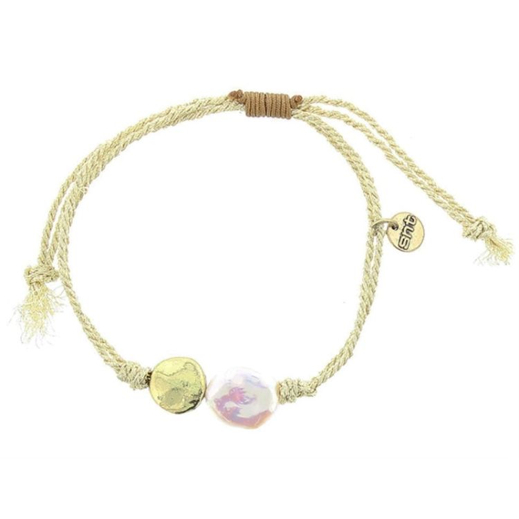 PULSERA CORDÓN METAL PERLA