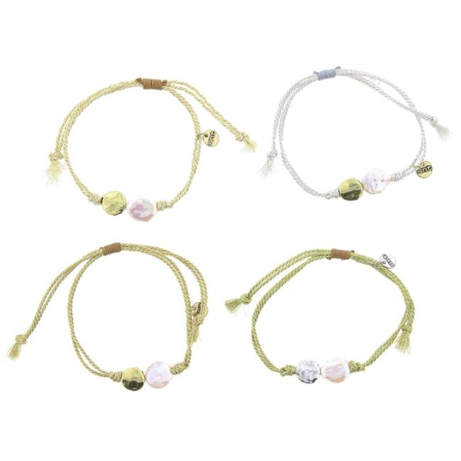 PEARL METAL CORD BRACELET