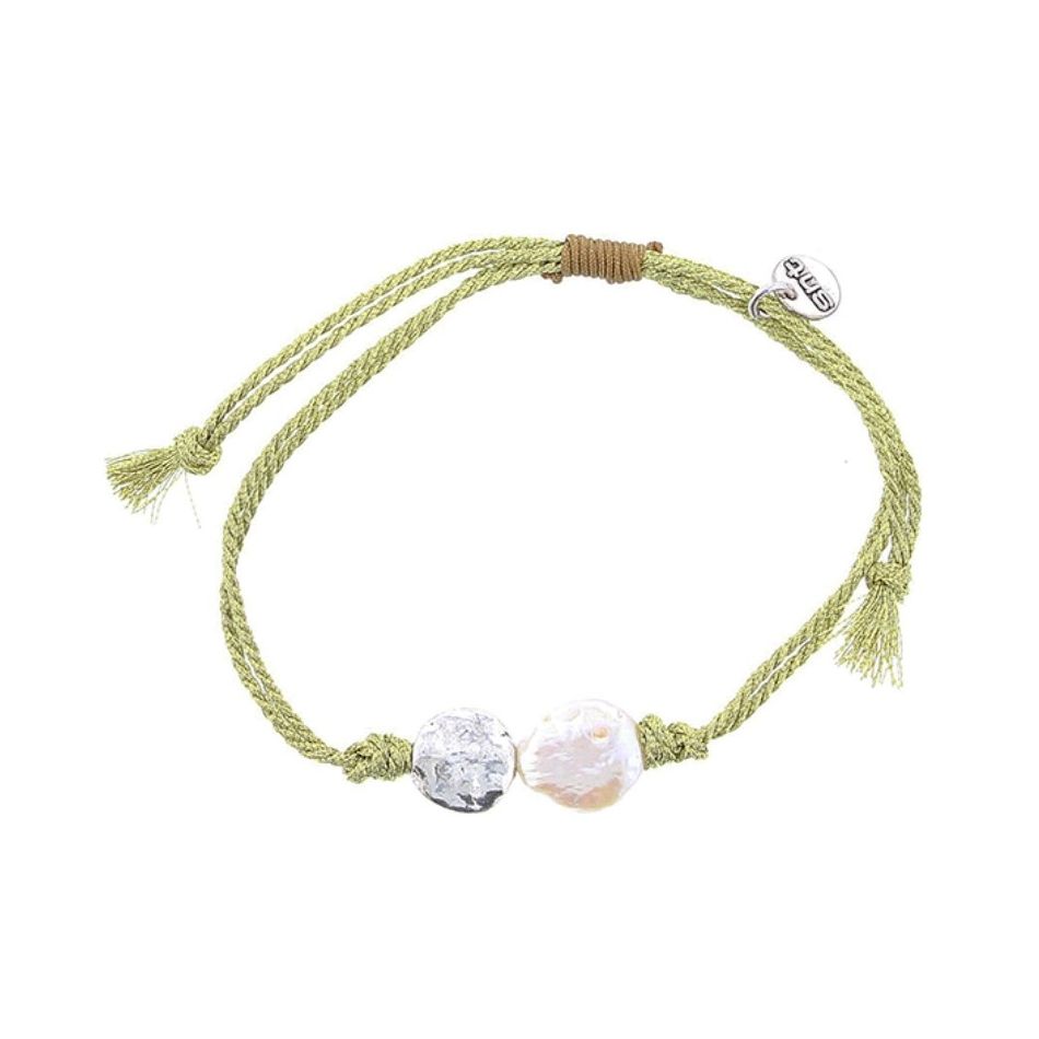 PULSERA CORDÓN METAL PERLA