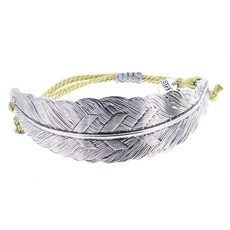 METAL LEAF MACRAMÉ BRACELET