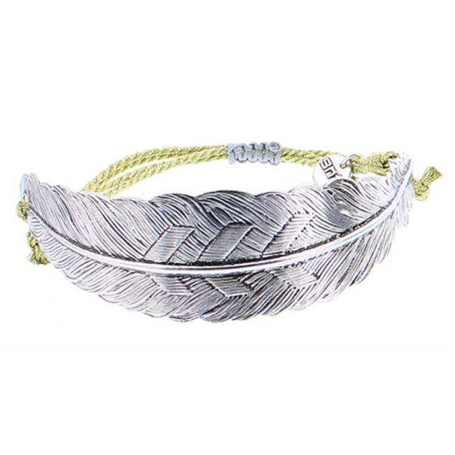 METAL LEAF MACRAMÉ BRACELET