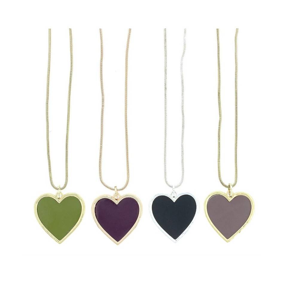 LONG PENDANT NECKLACE METAL RESIN