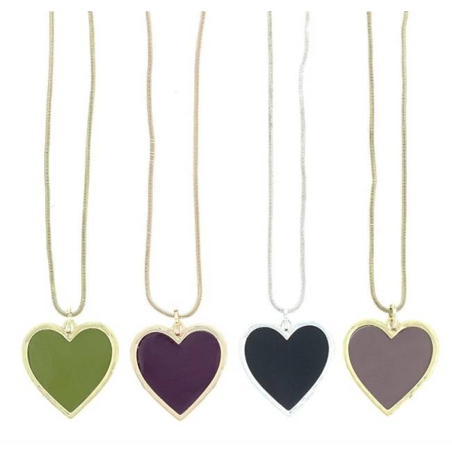 LONG PENDANT NECKLACE METAL RESIN