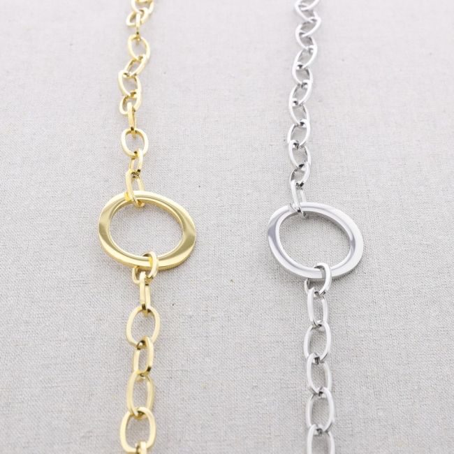 STEEL LINK SHORT NECKLACE 42CM