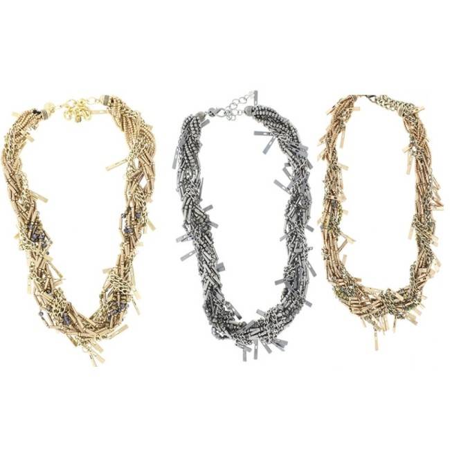 METAL BEADS SHORT NECKLACE
