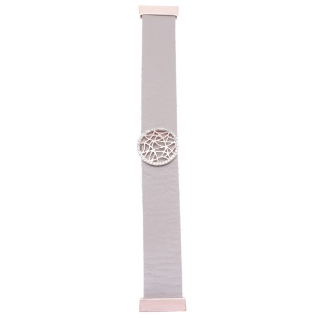 PULSERA CUERO METAL CRISTALES