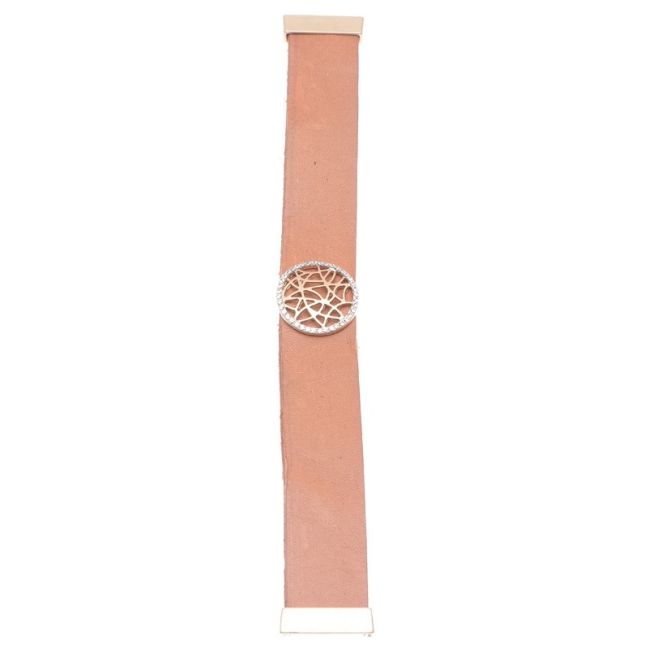 LEATHER METAL CRYSTALS BRACELET