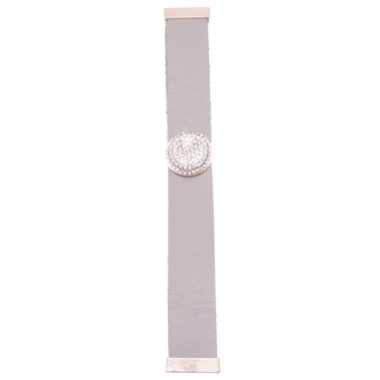 PULSERA CUERO METAL CRISTALES 2