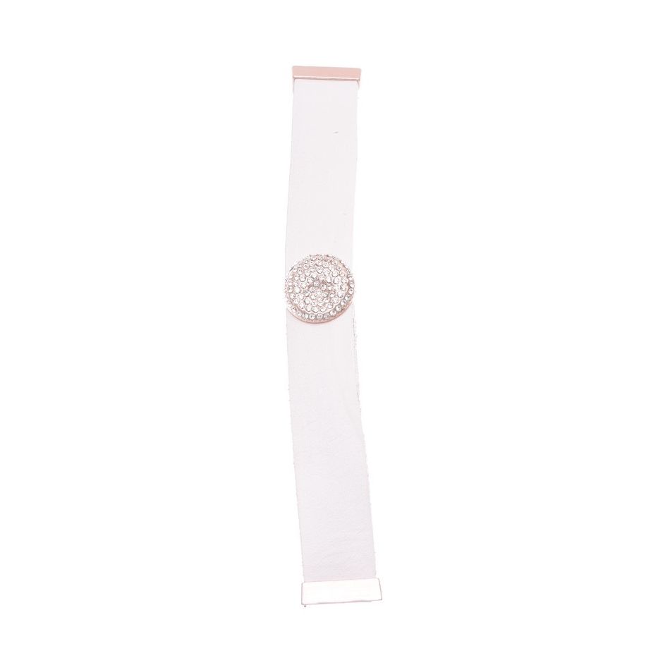 LEATHER METAL CRYSTALS BRACELET